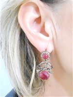 Orecchini Stocco Gioielli Donna in Argento Rubino COD553-05 - COD553-05